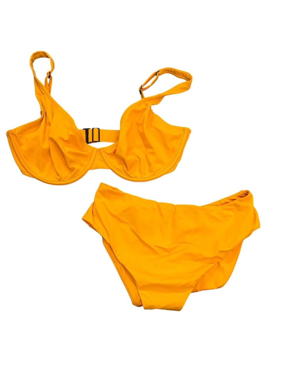 Cuup Bikini Womens Size 4 Yellow Underwired High-Waist Built-In Bra 2 Piece